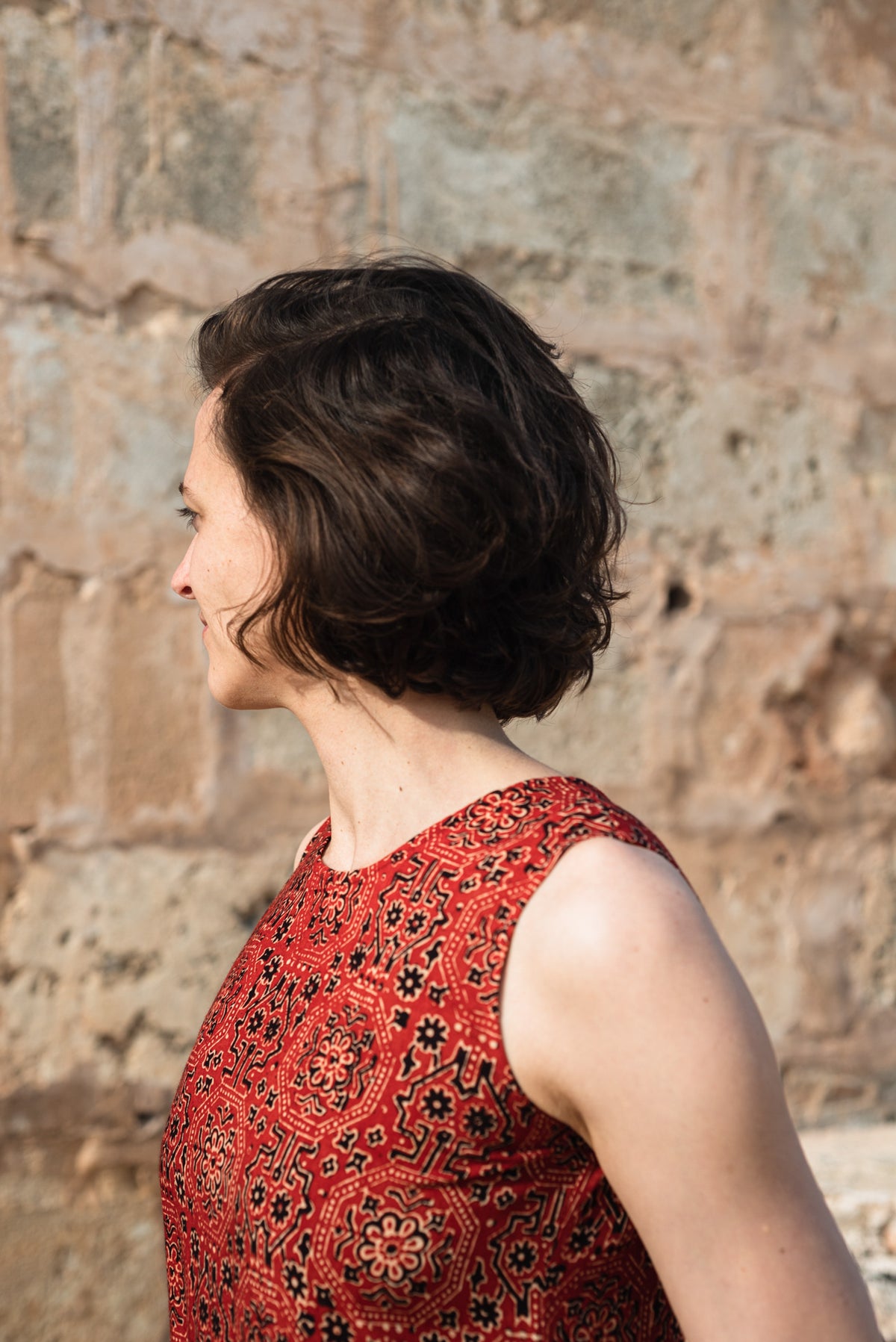 Red Ajrakh Jackie Dress