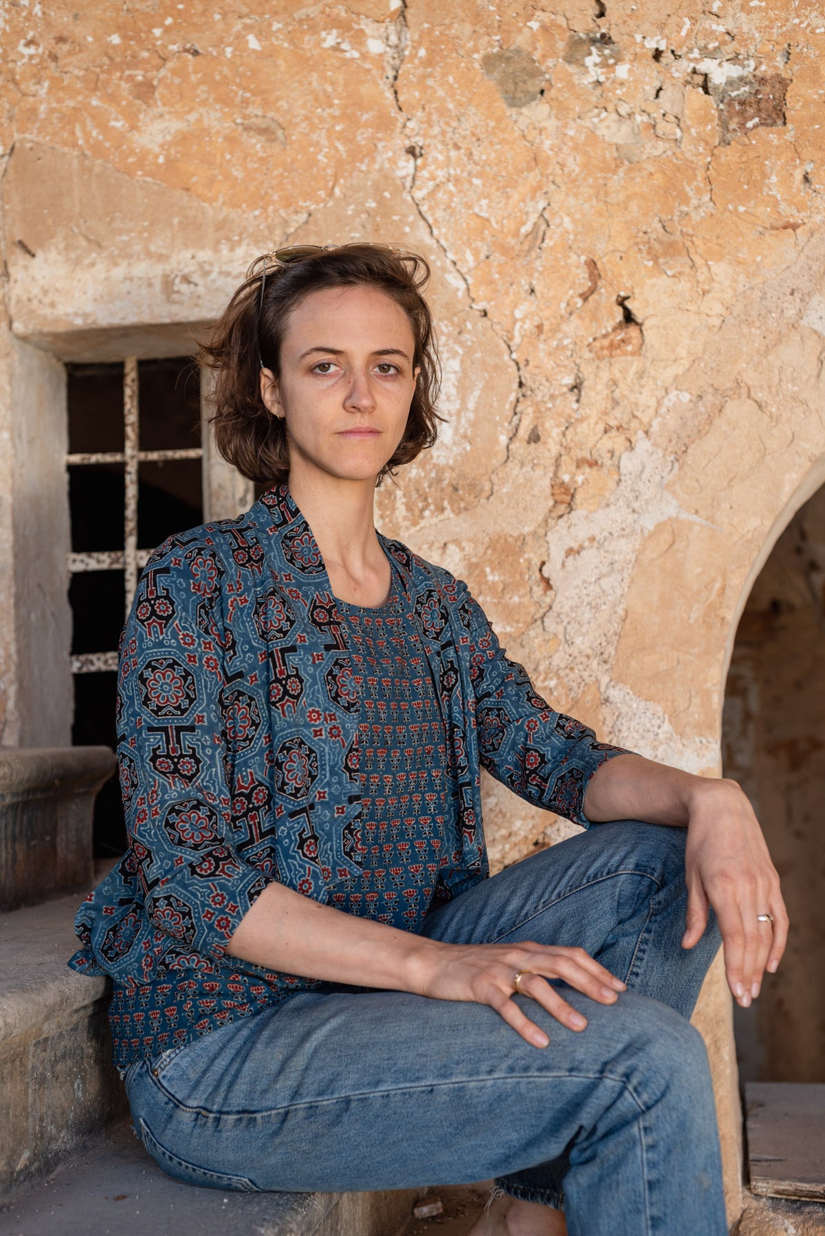 Blue Ajrakh Top