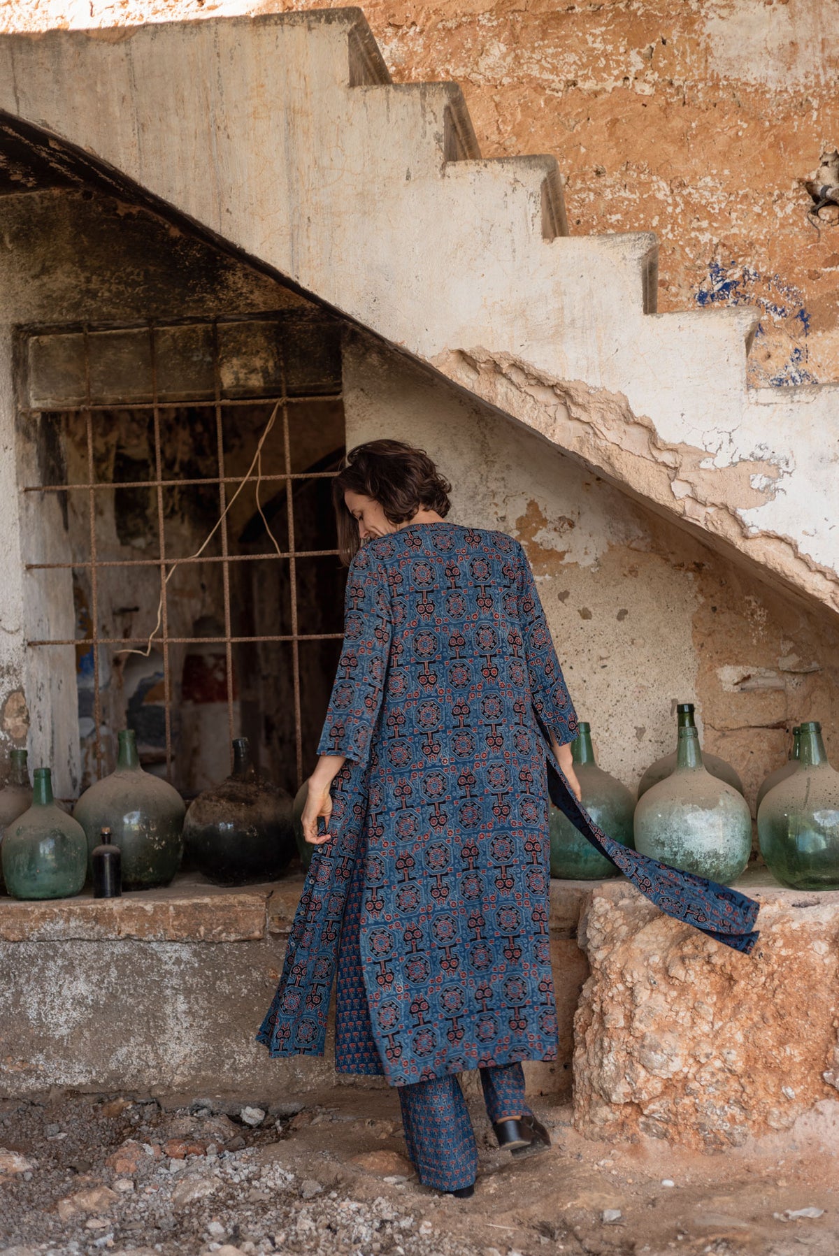 Blue Ajrakh Long Shirt