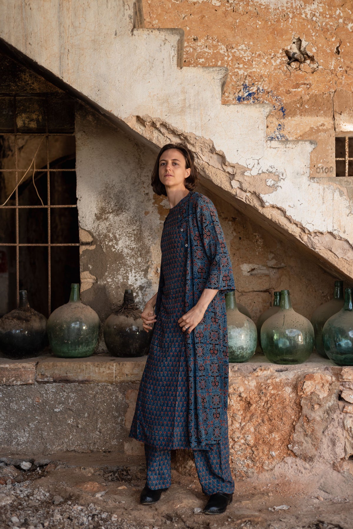 Blue Ajrakh Long Shirt