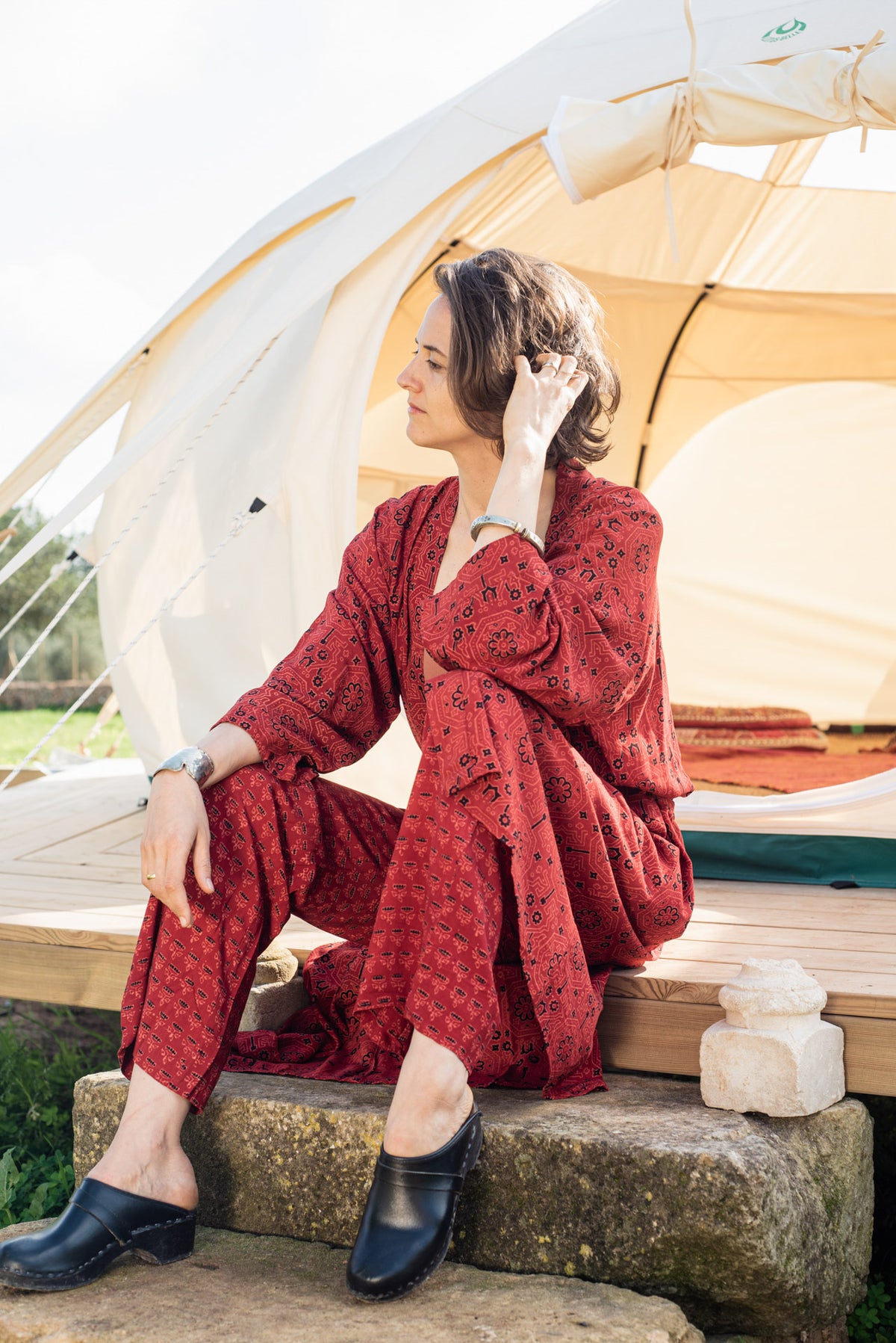 Red Ajrakh Pants