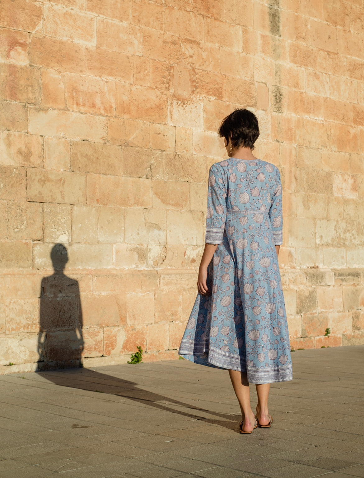 Long Blockprint Anarkali Dress