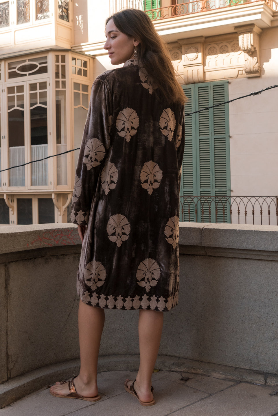 Embroidered Velvet Coat