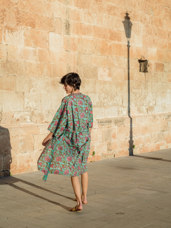 Blockprint Kimono