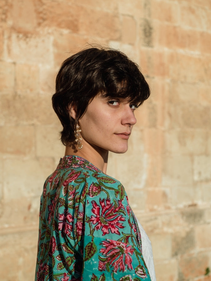 Blockprint Kimono