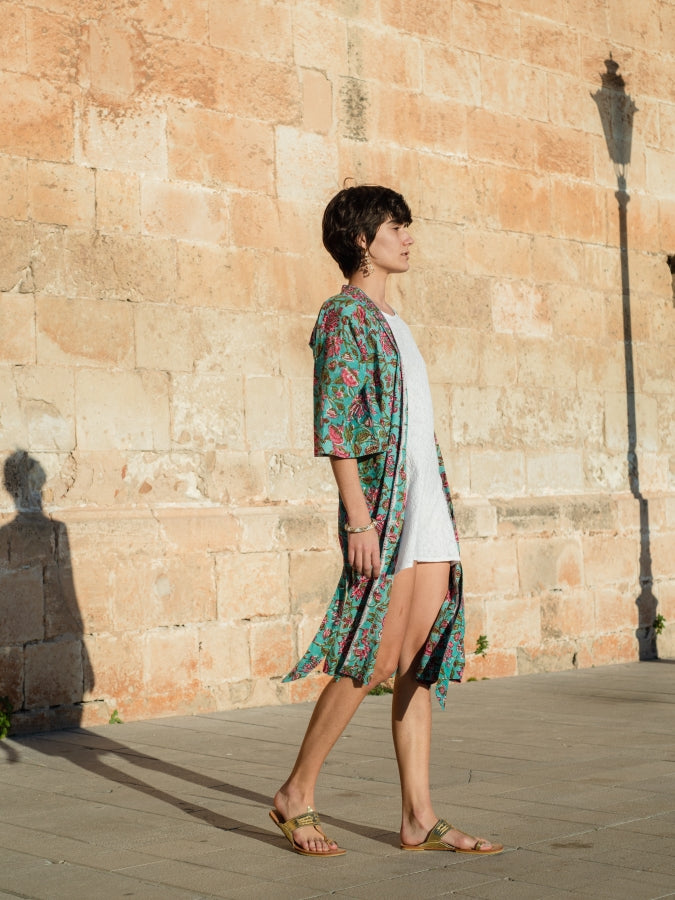 Blockprint Kimono