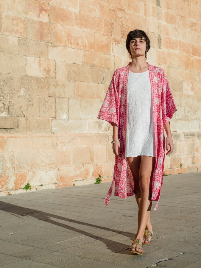 Blockprint Kimono
