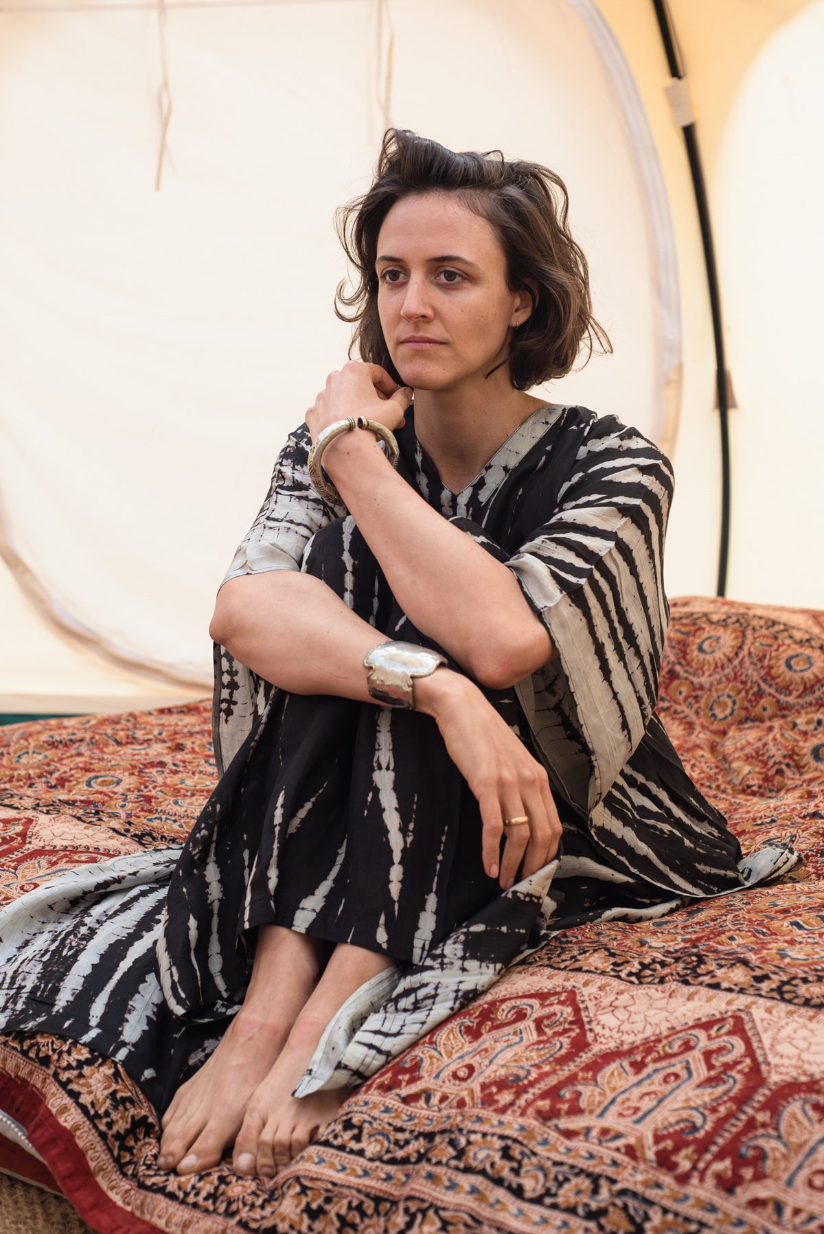 Shibori Silk Kaftan